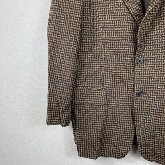 VTG Y2K Valentino Uomo Brown Check Wool Sport Coat Size 40 Retro Classiccore - Picture 4 of 8